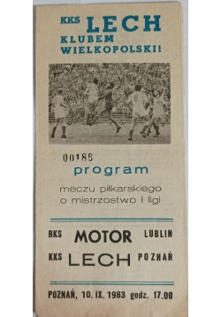 10.09.1983, I liga, Lech...